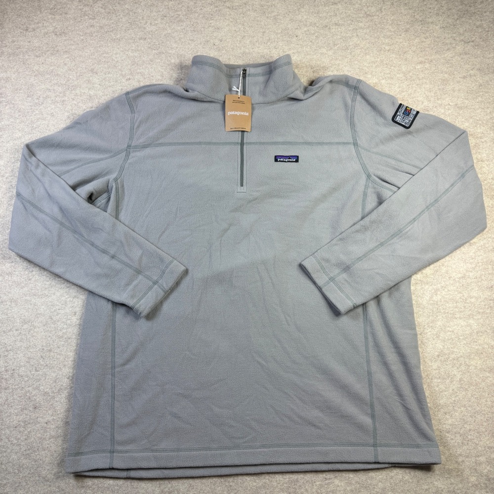 Patagonia Micro D 1/4 Zip Fleece Pullover Gray Google 25th Anniversary XXL NEW